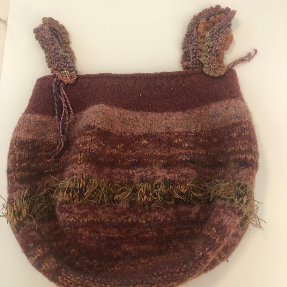 Vintage Handcrafted Wool Shoulder Bag | Shigra-Inspired Artisan Piece - Picture 14 of 14